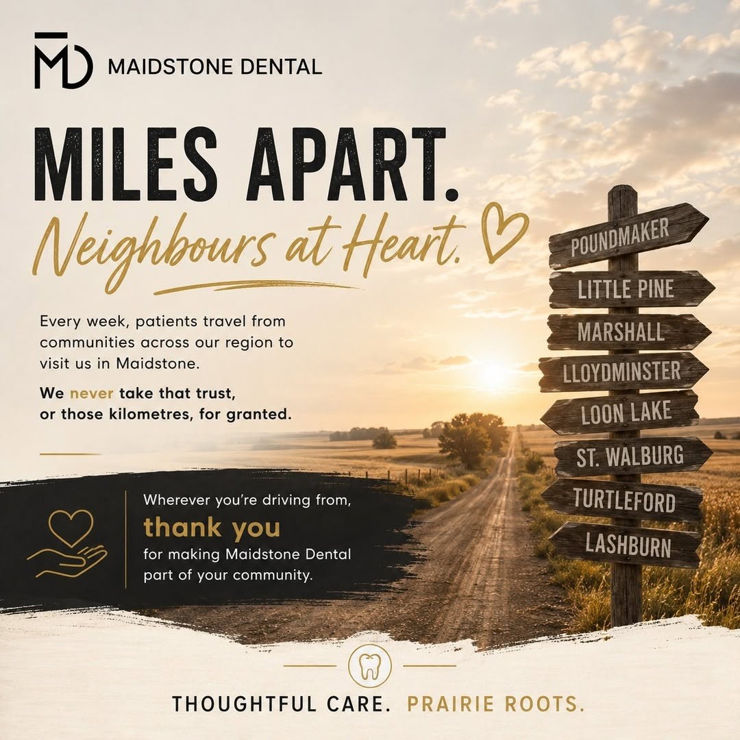 Miles apart. Neighbours at heart. Patients travel from communities across the region to Maidstone Dental.
